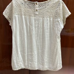 Lace Golden White Top