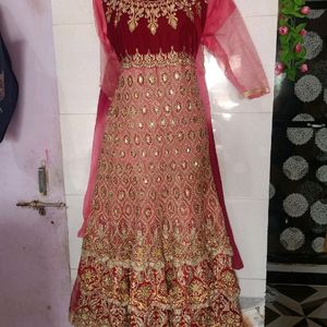 Red Bride Gown With Dupptta