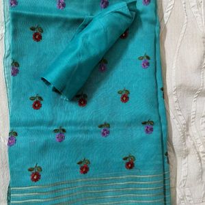 Saree With Stiched Blouse