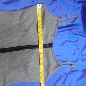 Grey Front Open Tank/ Crop Top