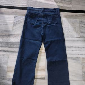 Dark Blue Straight Jeans For Women Girls