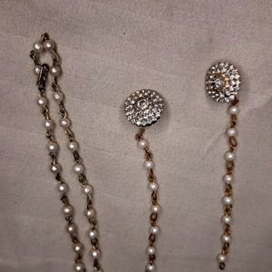 American Diamond And Peral Mang Tika Set Of 2