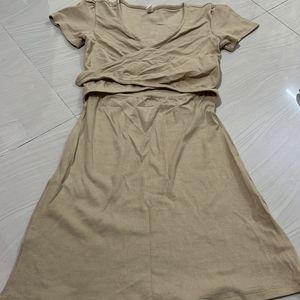 Beige Color Cris Cross Dress XS