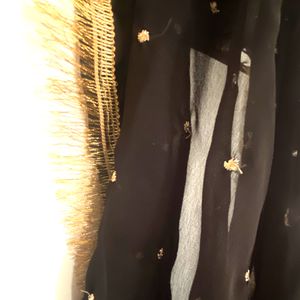 Black Chiffon Dupatta With Sehra Lace