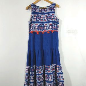 Blue Printed Dress (Women's)