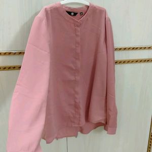 Very Pretty Pink Colour Formal Top With Mandarin[C