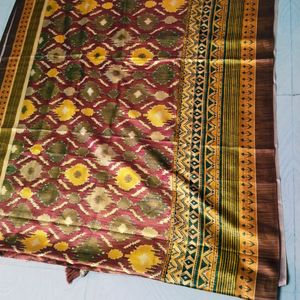 Full Shinning Silk Blend Patola Saree