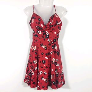 Red Printed Casual Dress (Women)