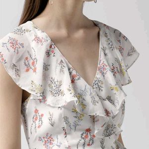 Off White Printed Dress For Women