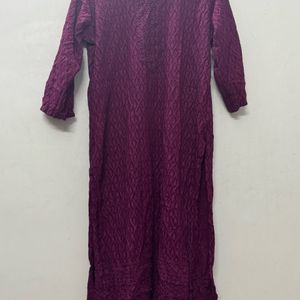 purple lucknowi cotton kurti size (XL)