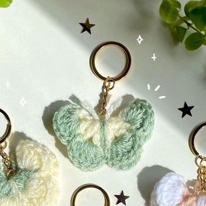 Cute Crochet Butterfly Keychain!