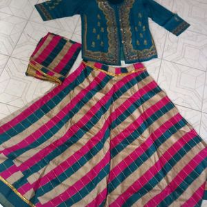 💚Chaniya Choli 🩷Green and pink