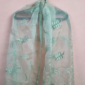 Organza Leaf Embroidered Dupatta