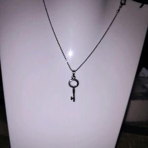 Key Pendant With Silver Chain