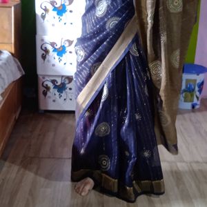 Golden Chumki Saree Only 1 Time Used