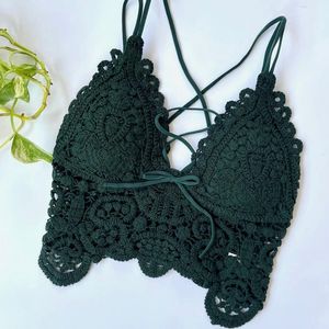 macrame weaving design crochet crop top