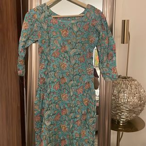 Beautiful Summer Blue Floral Short Kurta