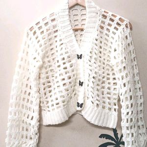 Handmade Crochet Crop Cardigan