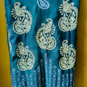 Gorgeous Green Embroidery Saree🥻