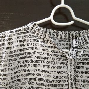 Konkani Printed Black N White Kurta