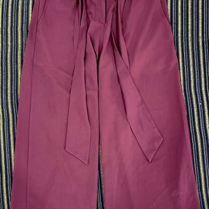 Flared Maroon Palazzo