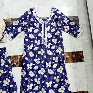 Floral Blue Kurta Set