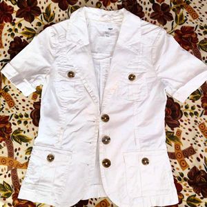 White Blazer With Short Sleeves