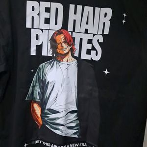 NEW BLACK RED HAIR PIRATES T-Shirt No Tag