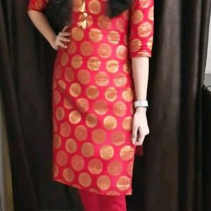 Party Wear Red Kurta