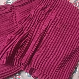 Wine Colored Pleated Saree