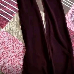 Maroon Poly Crepe A Line Kurta