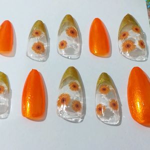 Press On Nails(Orange Mocktail)