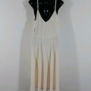 Cream Flared Long Dress