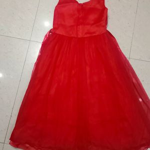 Princess Type Red Colour Long Dress