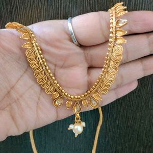 Golden Necklace With Earrings