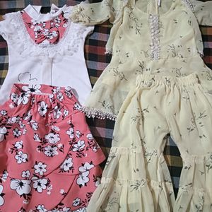 Baby Girl Kid Party Wear Dresses Combo