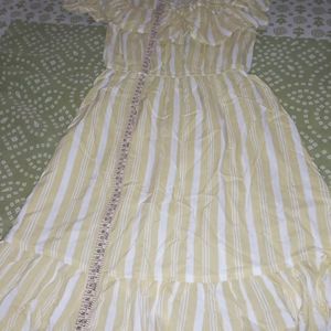 New 200% Cotton Yellow Dress