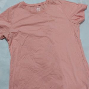 Baby Pink Colour T Shirt Stretchable For All Size