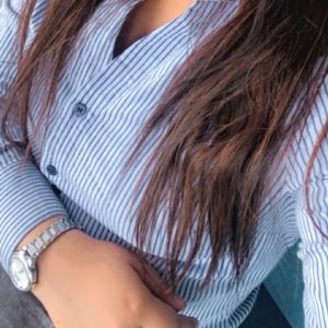 Blue Checked Cotton Shirt