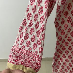 White And Red Kurti