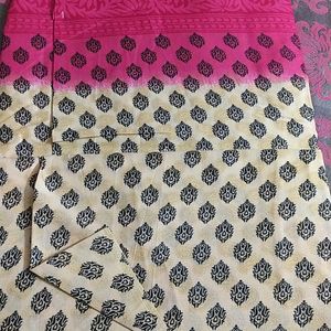 Unstitched Cotton Suit Without Dupatta Combo