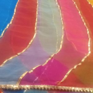 Rajesthani Leheriya Saree. In Multi Colour. Look L