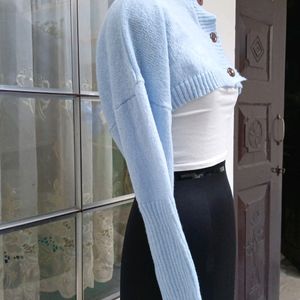 Sky Blue Crop Sweater