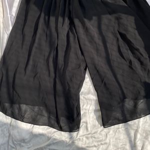 Black Pleated Skirt Shorts Plazo