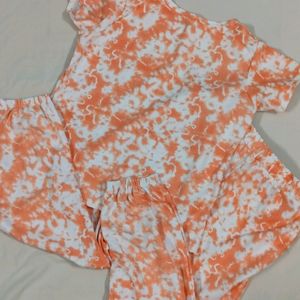 Coral Tie Dye Tracksuit For Women