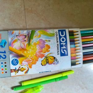 Color Pencils, Sketch Pens, Colour