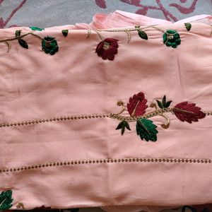 Embroided Peach Suit Fabric