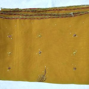 Mustard Saree With Lace