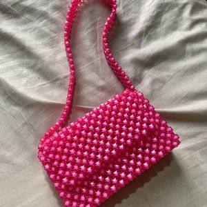 Barbie Inpired Pink Beaded Bag