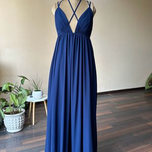 Blue Multiway Tie Up Criss Cross Dress (bust:30-34